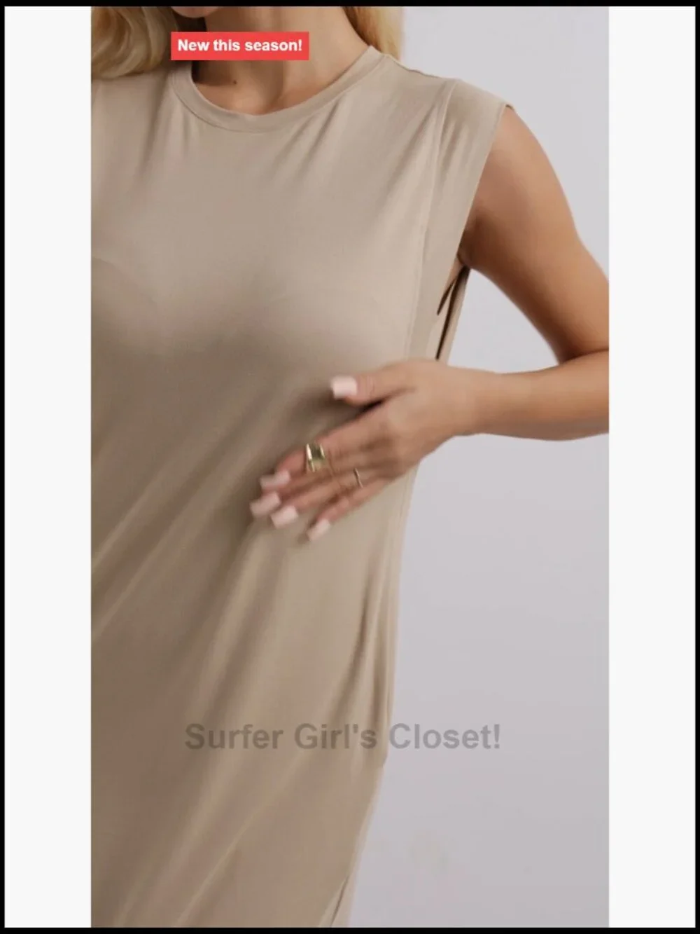 Women's Sleeveless Summer Maxi Dress with Pockets Side Slit Casual Beach